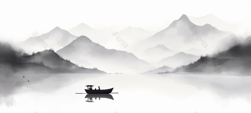 中国风大型意境山水场景插画,插画/手绘图,插画/手绘图库,插画/手绘图下载,插画/手绘
